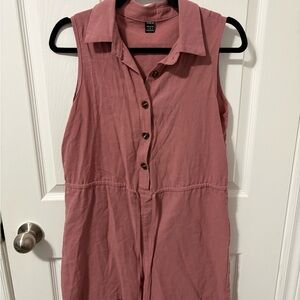 SHEIN Mauve Pink Sleeveless Button Front Jumpsuit
